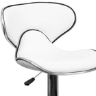Flash Furniture 17 1/2" x 17 1/2" Cozy Mid-Back Vinyl Adjustable Bar Stool with Chrome Base, White, 2 Pack-Swivel Seat