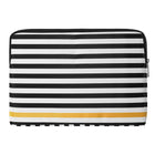 Vangoddy Luxe Series 17" Laptop Sleeve - Striped - Green-Durable and slim for easy mobility, along with heavy duty polished gold zipper closure