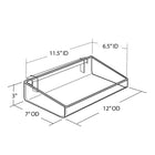 Azar Displays Open Tray, 3" x 12" x 7" , 2 Pack (556085)-Includes two U-hooks