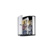 Durable 54-Key Box Security Lock Cabinet, 11-9/10" x 4-4/5" x 11", Silver-Predrilled key cabinet simplifies key control