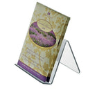 Azar Displays 4.13" x 5" x 5" Acrylic Easel Display, 10 Pack (515420)-Front lip 1 1/4"H