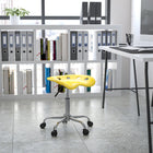 Flash Furniture Vibrant Tractor Seat & Chrome Stool - Yellow-5.5'' Height Range Adjustment