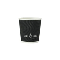 Tannex Double Wall Ripple Paper Coffee Cup, 4oz/118ml, Black, 1000 Pack-Serve your hot and cold beverages with confidence