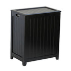 Oceanstar RHP0109MH Rectangular Laundry Wood Hamper with Interior Bag, Dark Mahogany-Hand grips on both sides for portability