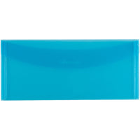 JAM Paper #10 Plastic Envelopes with Tuck Flap - 4 1/4" x 9 3/4" - Blue Poly - 12 Pack -Colour: Blue