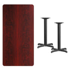 Flash Furniture 30" x 60" Rectangular Mahogany Laminate Table Top with 22" x 22" Table Height Bases-Mahogany Laminate Top