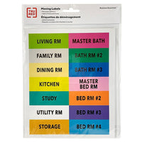 TRU RED Moving Labels - 14 Labels/Page - 10 Pages - English-Permanent adhesive moving labels (English text), for labeling and organizing moving materials and boxes