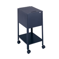 Safco Economy Steel Tub File - Black-Piano hinged top swings out of the way when not in use.