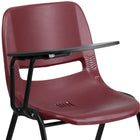 Flash Furniture Burgundy Ergonomic Shell Chair with Right Handed Flip-Up Tablet Arm-Chair