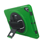CTA Digital Protective Case with Rotatable Grip Kickstand for 10.2" iPad Gen 7 and 8, Air 3 and 10.5" Pro - Green-360-degree rotating hand-grip with comfortable, resizable hand strap