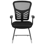Flash Furniture Chaise de réception auxiliaire en maille noire avec base chromée-Chaise de bureau d'invité contemporaine