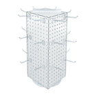 Azar Interlock Peg Tower with Revolving Base and Hooks - 8" x 8" x 20" - Clear-Sold in multiples of: 1