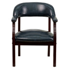 Flash Furniture Navy Vinyl Luxurious Conference Chair with Accent Nail Trim-Captain's Chair