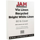 JAM Paper Strathmore Cardstock, 8.5 x 11, 80lb Bright White Linen, 250 Pack (144000B)-Bright white linen