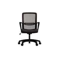 CB Office Vista Mesh Office Chair - Black-Upholstered seat and contoured black mesh back with lumbar strap provides excellent support