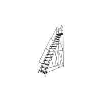 Tri-Arc Manufacturing Deep Top Step Rolling Ladder, Platform Height: 150", No. of Steps: 15, Step Width: 24" (KDSR115242-D2)-No. of Steps: 15