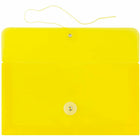 JAM Paper Plastic Envelopes with Button and String Tie Closure #10 Business Booklet - 5.25" x 10" - Yellow - 12 Pack -Size: #10 (5.25" L x 10" W)