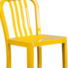 Flash Furniture 30" High Yellow Metal Indoor-Outdoor Barstool with Vertical Slat Back-Galvanized Steel Construction