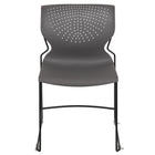 Flash Furniture HERCULES Series Grey Full Back Stack Chair with Black Powder Coated Frame-Ergonomically Contoured Design with Grey Plastic Back and Seat
