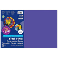 Pacon Tru-Ray Construction Paper  - 12" x 18" - Purple - 250 Sheets (PAC103051)-Heavy 76 lb. 100% vat-dyed sulphite with longer, stronger fibers.