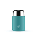 Minimal Stainless Steel Insulated Food Jar - Aqua - 500ml-Wide mouth makes filling and cleaning the jar a breeze