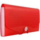JAM Paper 13-Pocket Expanding File with Button & String Closure, Check Size, 5" x 10.5", Red, 2 Pack (2167012z)-Plastic expanding file