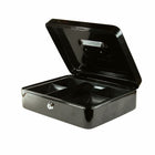 Eddie's Portable Lockable Metal Cash Box - 12" H x 9-1/2" W x 3-1/2" D - Black-Cash Box
