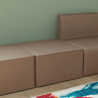 Flash Furniture Bright Beginnings Commercial Grade Modular Classroom Soft Seating, 1 Seater Chair/Ottoman - Neutral Vinyl-Coordinates With Other Pieces in the Early Education Collection