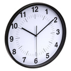Gry Mattr 12" Round Contemporary Silent Ticking Clock - Black Frame-Black Matte frame with matte black accents