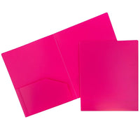 JAM Paper Plastic Heavy Duty Two Pocket Folders, Fuchsia Pink, 108 Pack (383HFUB)-Material: plastic