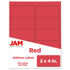 JAM Paper Standard Mailing Shipping Address Labels - 2" x 4" - Red - 120 Pack-English only packaging