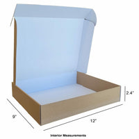 Eddie's Shipping Corrugate Boxes - 12" L x 9" W x 2.40" H - Kraft - 50 Pack-Kraft And E-Flute Die-Cut Corrugated Box