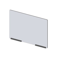 Mark Maker Modular Sneeze Guard Front - 42" W x 31.5" H panel 1/4" Clear Acrylic - 2 12" aluminum bottom rails - no pass through-Attach modular panel sides to extend the length of your divider using Plastic Living Hinges (Flex Hinges).