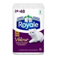 Royale Velour Toilet Paper - 24 Rolls-Royale Velour bathroom tissue is now even softer. We've added more Velour softness to every roll for an elevated experience you’ve got to feel for yourself
