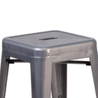 Flash Furniture 24" High Backless Clear Coated Metal Indoor Counter Height Stool with Square Seat-500 lb. Weight Capacity