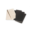 Moleskine Cahier Plain Soft Cover Journal with Pocket - 3.5" x 5.5" - Black - 3 Pack-Soft Cover