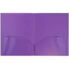 JAM Paper Plastic POP Two Pocket Folders, Purple, 12 Pack (382Epug)-Purple
