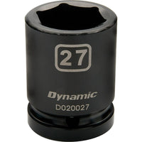 Dynamic Tools 3/4" Drive 6 Point Metric, 27mm Standard Length, Impact Socket-Size: 27 mm