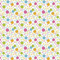 2 Sheet Flat Birthday Wrap, General, 12 Pack-General
