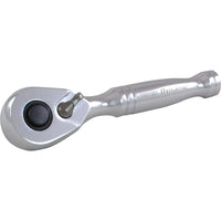 Dynamic Tools 1/4" Drive Stubby 48 Tooth Ratchet, Chrome Finish, 3.5" Long-1/4" Drive