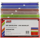 JAM Paper #10 Plastic Envelopes with Zip Closure, 5 x 10, Assorted Poly Colours, Sold Individually, 6 Pack (921z1rbgopclg)-6 per pack