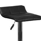 Flash Furniture Contemporary Black Vinyl Adjustable Height Barstool with Quilted Wave Seat & Chrome Base-CA117 Fire Retardant Foam
