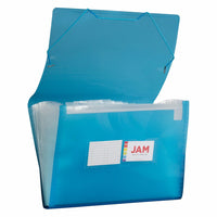 Jam Paper 13 Pocket Plastic Expanding Accordion File Folders - Legal Size - 10" H x 15" L - Blue-Color: Blue