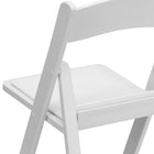 Flash Furniture Hercules Series 1000 lb. Capacity Resin Folding Chair with White Vinyl Seat, White, 20 Pack-Weight Capacity: 1000 lbs.