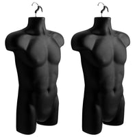 Eddie's Male Hanging Torso Form - Black - 2 Pack (155735-2)-Male Hanging Torso Form