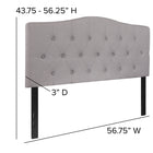 Flash Furniture Cambridge Tufted Upholstered Full Size Headboard - Light Grey Fabric-Headboard Size: 56.75''W x 3''D x 24''H