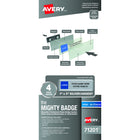 Avery The Mighty Badge for Inkjet Printers - Silver - 4 Pack-Magnetic name badge