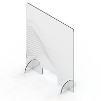 Mark Maker Acrylic Sneeze Guard - 31.5" x 36" - Design #6-Available with acrylic feet to easily stand on countertops for portability and quick installation with no tools required.