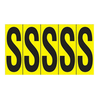 Accuform Signs Identify Locations, Supplies & Tools, Individual Letter & Number Markers, S, 3-7/8", 10 Pack-Character S
