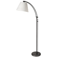 Dainolite Felix Modern Incandescent Adjustable Floor Lamp - 1 Light - Matte Black with White Shade -Black
